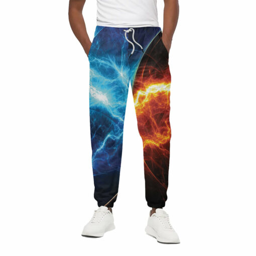 Fire And Ice Energy Print Cotton Sweatpants