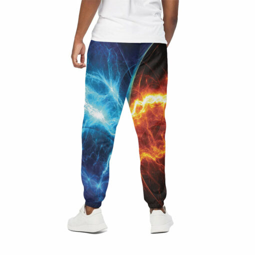 Fire And Ice Energy Print Cotton Sweatpants