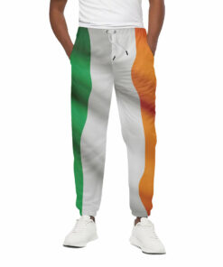 Irish Flag Print Cotton Sweatpants