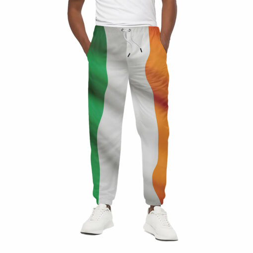 Irish Flag Print Cotton Sweatpants