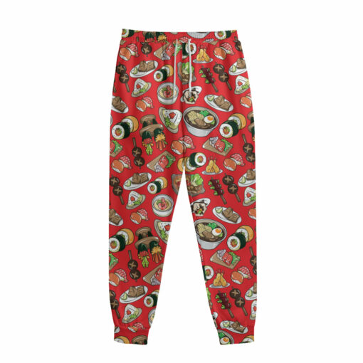 Japanese Food Pattern Print Sweatpants