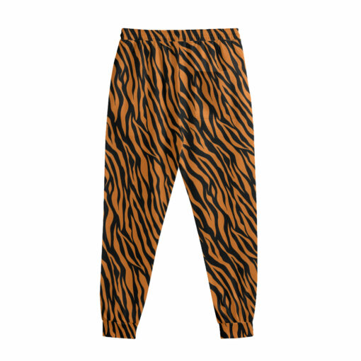Orange And Black Tiger Stripe Print Sweatpants