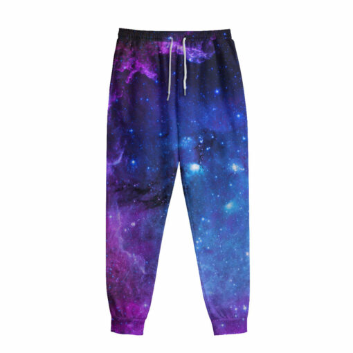 Purple Galaxy Space Blue Starfield Print Sweatpants