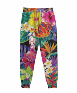 Tropical Hummingbird Print Sweatpants