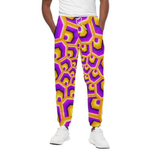 Yellow Hive Moving Optical Illusion Cotton Sweatpants