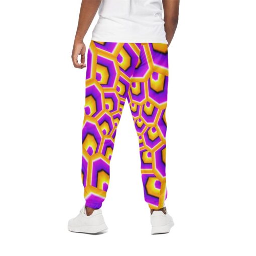 Yellow Hive Moving Optical Illusion Cotton Sweatpants