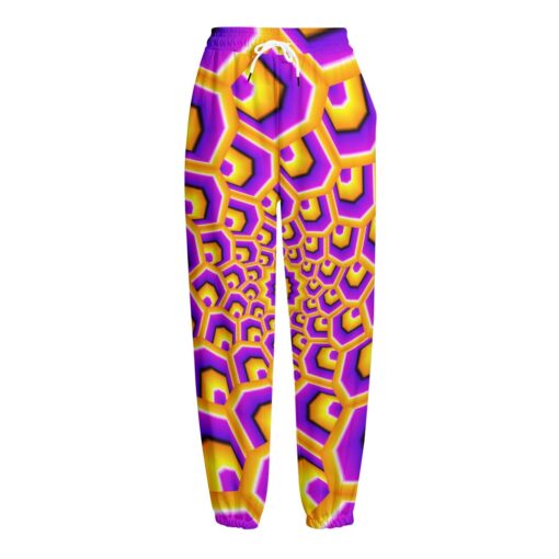 Yellow Hive Moving Optical Illusion Fleece Lined Knit Pants