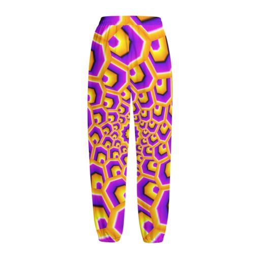 Yellow Hive Moving Optical Illusion Fleece Lined Knit Pants