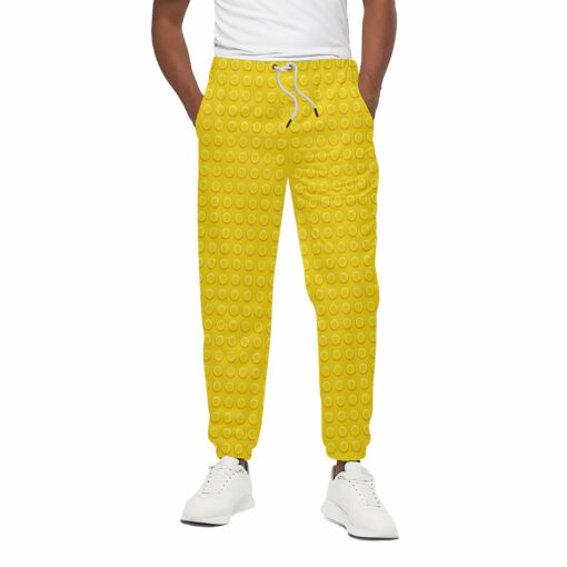 Yellow Plastic Building Blocks Print Cotton Sweatpants