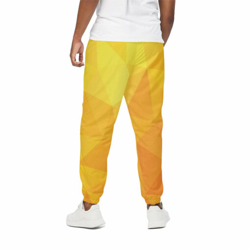 Yellow Polygonal Geometric Print Cotton Sweatpants