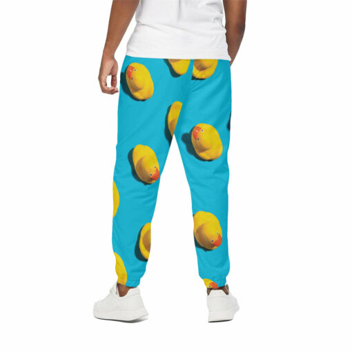Yellow Rubber Ducks Print Cotton Sweatpants