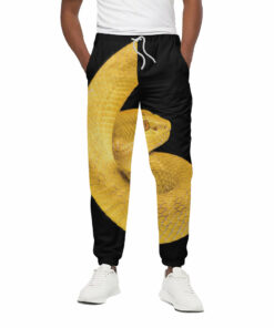 Yellow Snake Print Cotton Sweatpants