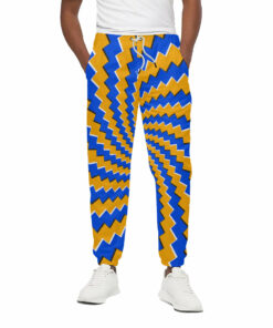 Yellow Spiral Moving Optical Illusion Cotton Sweatpants