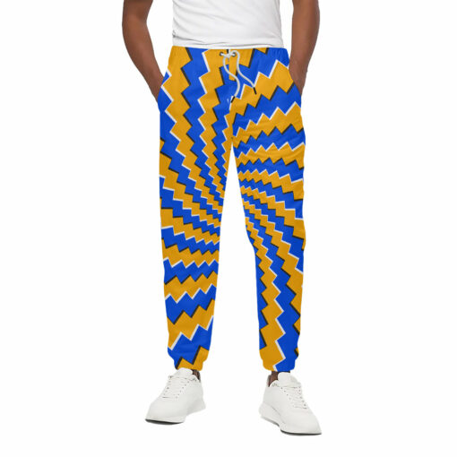 Yellow Spiral Moving Optical Illusion Cotton Sweatpants
