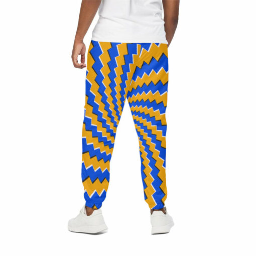 Yellow Spiral Moving Optical Illusion Cotton Sweatpants