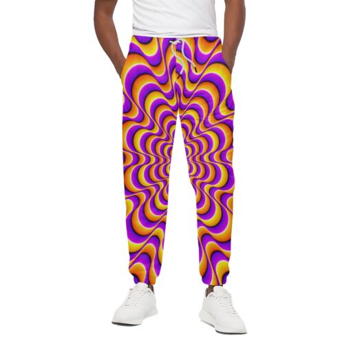 Yellow Splashing Moving Optical Illusion Cotton Sweatpants