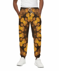 Yellow Spot Kaleidoscope Print Cotton Sweatpants