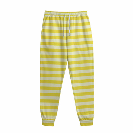 Yellow Striped Pattern Print Sweatpants
