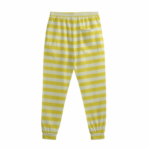 Yellow Striped Pattern Print Sweatpants