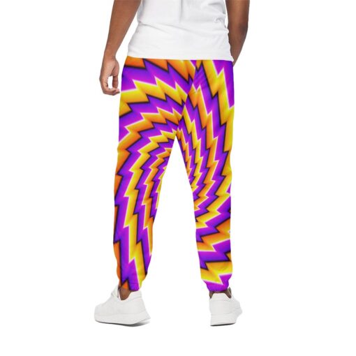 Yellow Twisted Moving Optical Illusion Cotton Sweatpants