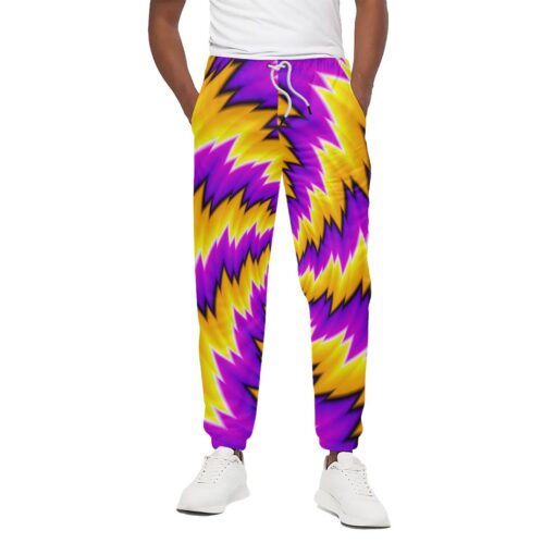 Yellow Vortex Moving Optical Illusion Cotton Sweatpants