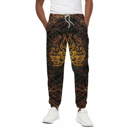 Yggdrasil Tree Of Life Print Cotton Sweatpants