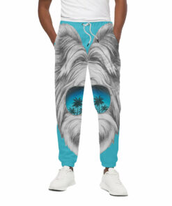 Yorkshire Terrier With Sunglasses Print Cotton Sweatpants