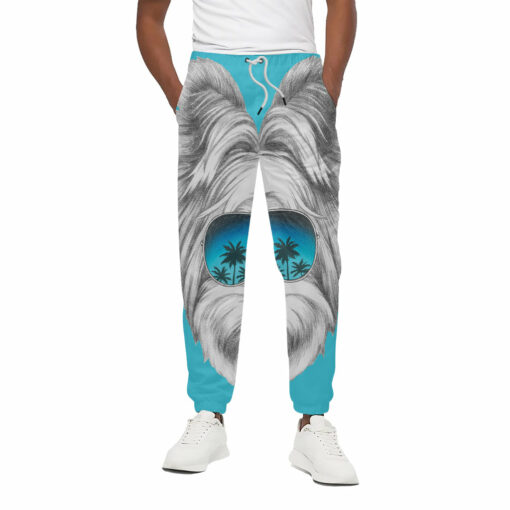 Yorkshire Terrier With Sunglasses Print Cotton Sweatpants