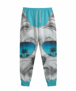 Yorkshire Terrier With Sunglasses Print Sweatpants