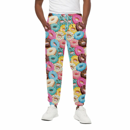 Yummy Donut Pattern Print Cotton Sweatpants