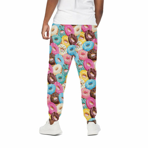 Yummy Donut Pattern Print Cotton Sweatpants