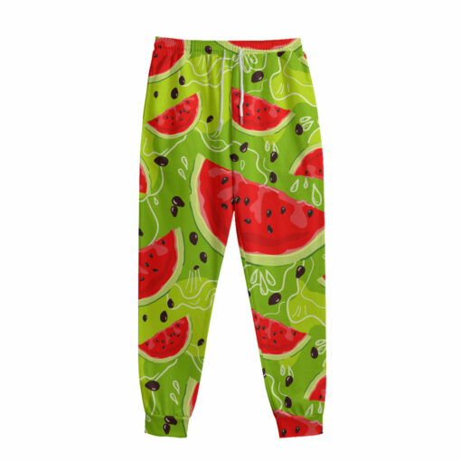 Yummy Watermelon Pieces Pattern Print Sweatpants