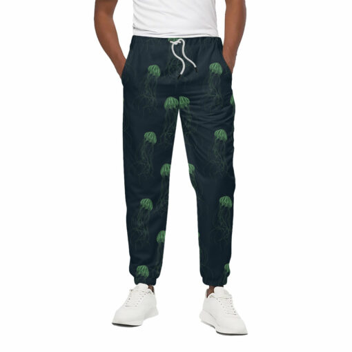 Zentangle Jellyfish Pattern Print Cotton Sweatpants