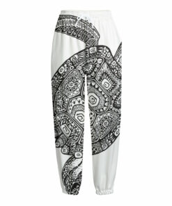 Zentangle Sea Turtle Print Fleece Lined Knit Pants