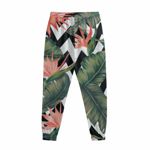 Zig Zag Tropical Pattern Print Sweatpants