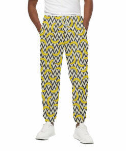 Zigzag Banana Pattern Print Cotton Sweatpants