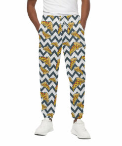 Zigzag Pizza Pattern Print Cotton Sweatpants