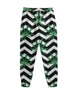 Zigzag Weed Pattern Print Sweatpants