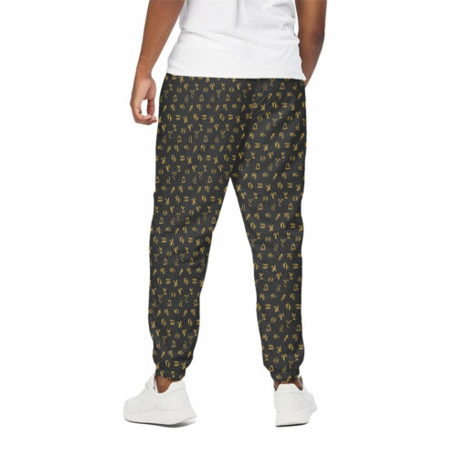 Zodiac Astrological Signs Pattern Print Cotton Sweatpants