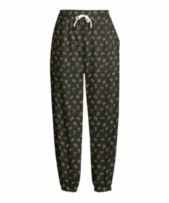 Zodiac Astrological Signs Pattern Print Fleece Lined Knit Pants