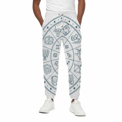 Zodiac Astrology Signs Print Cotton Sweatpants