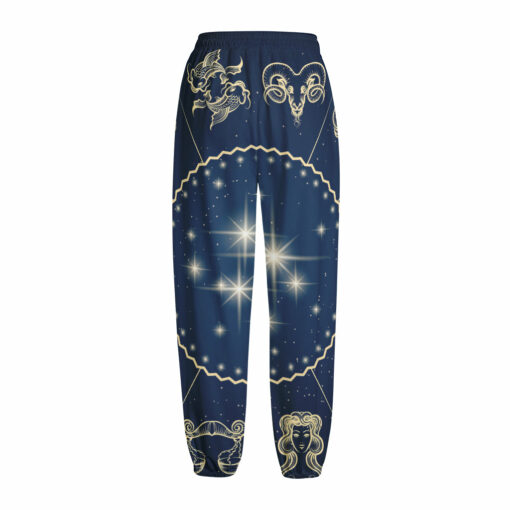 Zodiac Astrology Symbols Print Fleece Lined Knit Pants