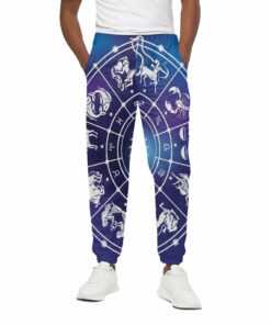 Zodiac Horoscopes Print Cotton Sweatpants