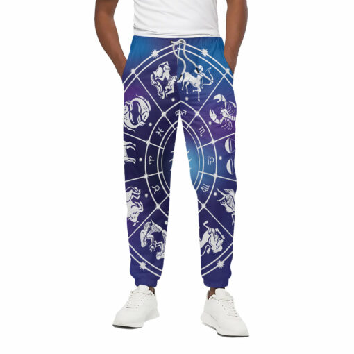 Zodiac Horoscopes Print Cotton Sweatpants