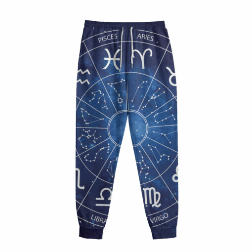 Zodiac Signs Wheel Print Sweatpants