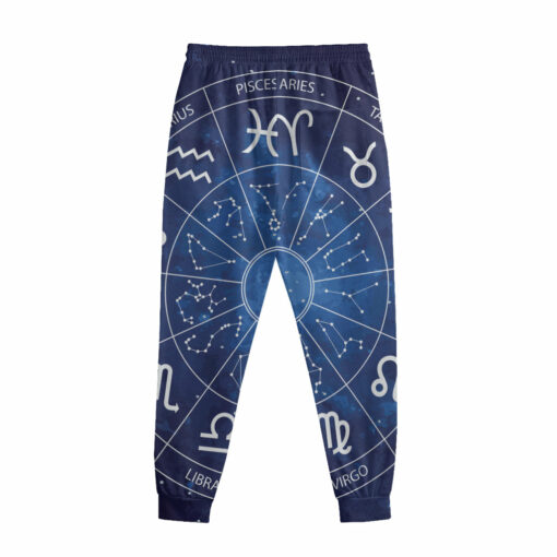 Zodiac Signs Wheel Print Sweatpants