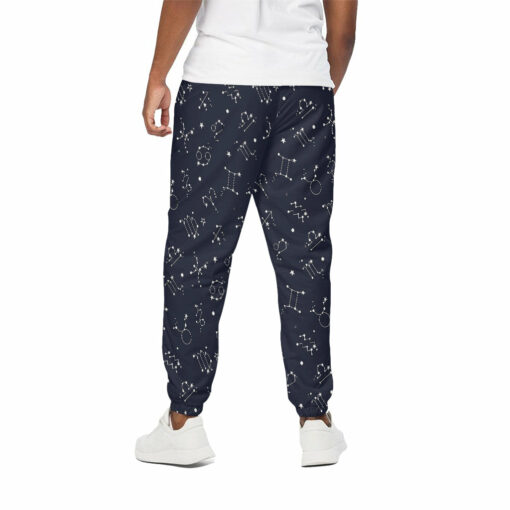 Zodiac Star Signs Pattern Print Cotton Sweatpants