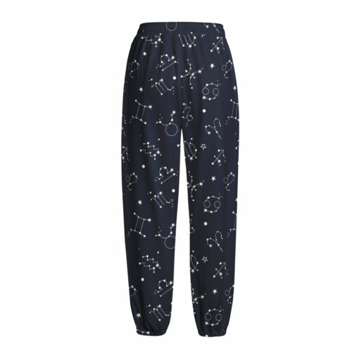 Zodiac Star Signs Pattern Print Fleece Lined Knit Pants