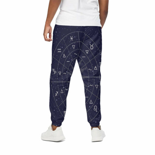 Zodiac Symbols Circle Print Cotton Sweatpants