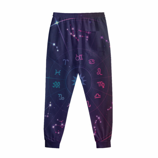 Zodiac Symbols Wheel Print Sweatpants